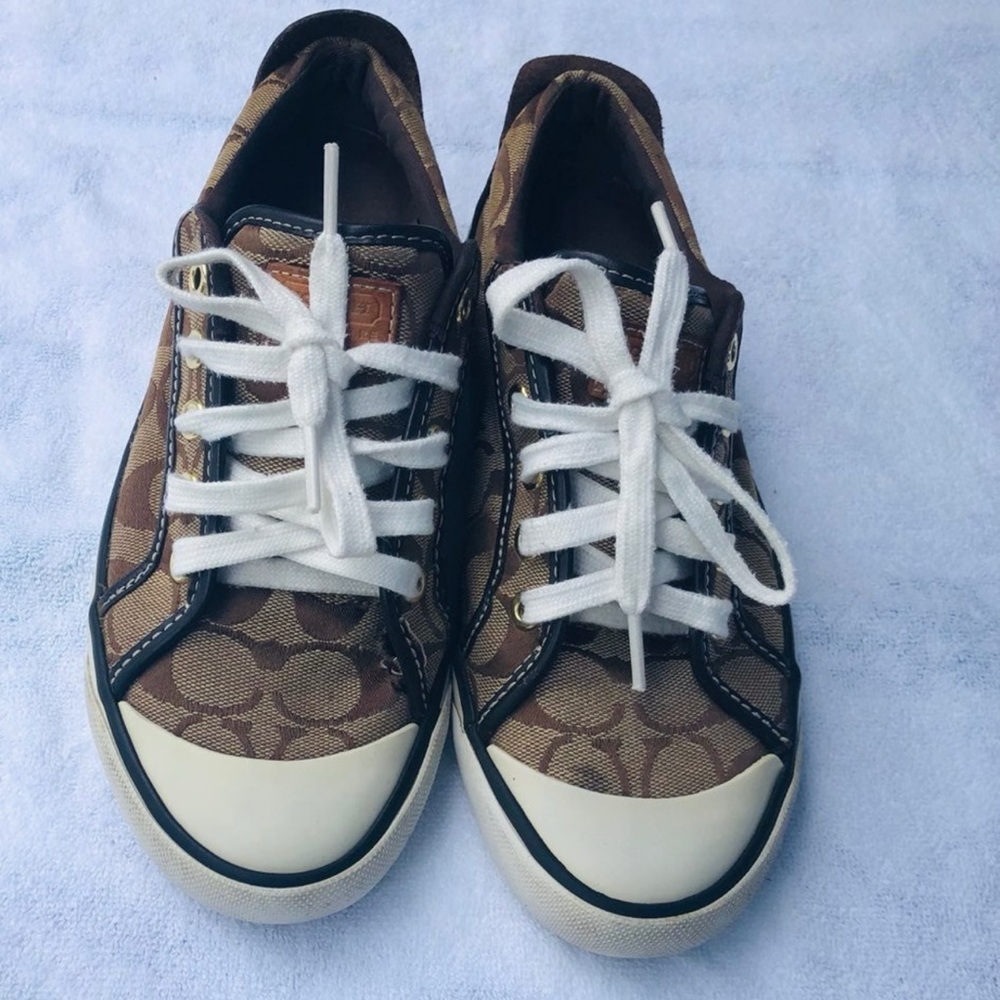 ‼️sold‼️Coach Brown and White Athletic Shoes